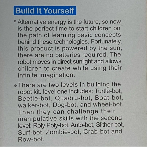 🤖14 in 1 Build your own SOLAR ROBOT New In Box! Educational Kit - Picture 7 of 7